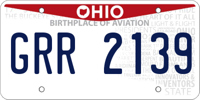 OH license plate GRR2139