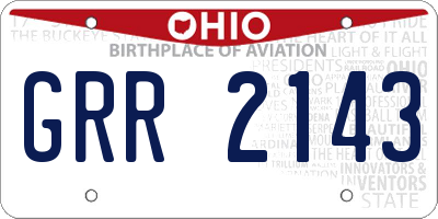OH license plate GRR2143