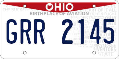 OH license plate GRR2145