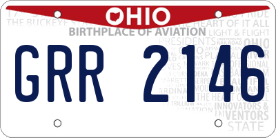 OH license plate GRR2146