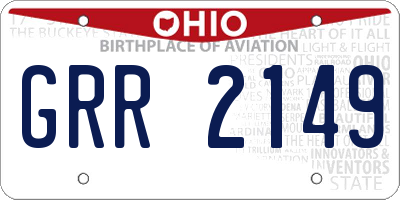 OH license plate GRR2149