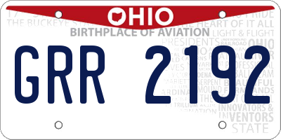 OH license plate GRR2192