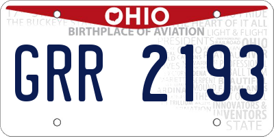 OH license plate GRR2193