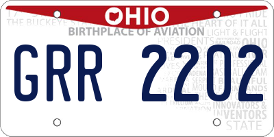 OH license plate GRR2202