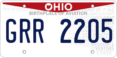 OH license plate GRR2205
