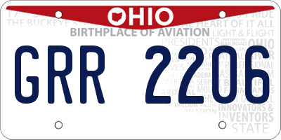 OH license plate GRR2206