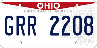 OH license plate GRR2208