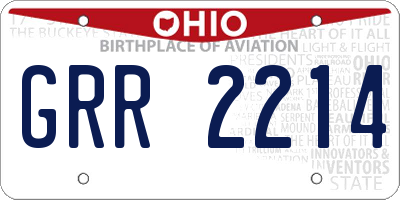 OH license plate GRR2214
