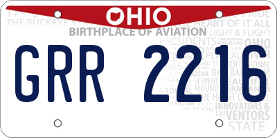 OH license plate GRR2216