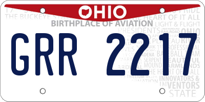 OH license plate GRR2217