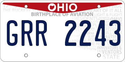 OH license plate GRR2243