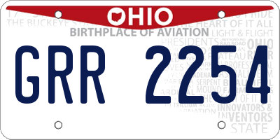 OH license plate GRR2254