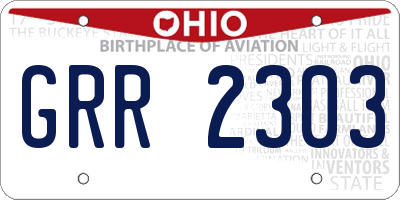 OH license plate GRR2303