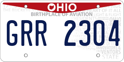 OH license plate GRR2304
