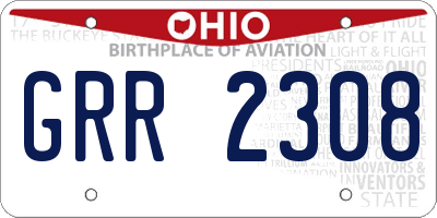 OH license plate GRR2308