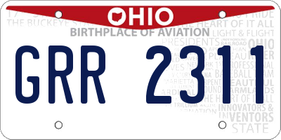 OH license plate GRR2311