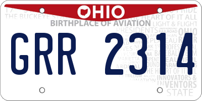 OH license plate GRR2314