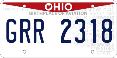 OH license plate GRR2318