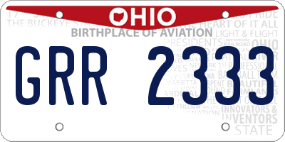 OH license plate GRR2333