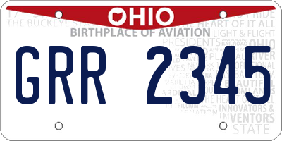 OH license plate GRR2345