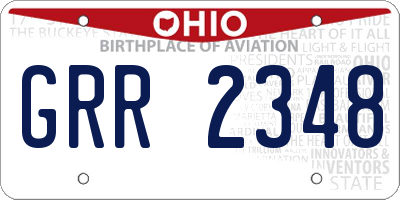 OH license plate GRR2348