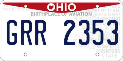 OH license plate GRR2353