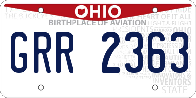 OH license plate GRR2363