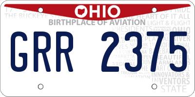 OH license plate GRR2375