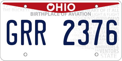 OH license plate GRR2376