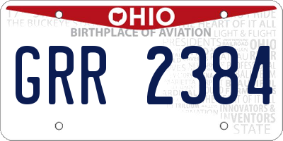 OH license plate GRR2384