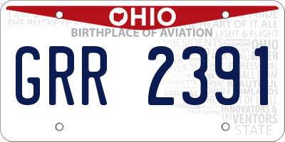 OH license plate GRR2391