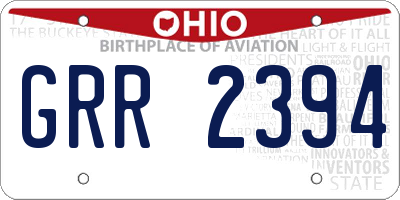 OH license plate GRR2394