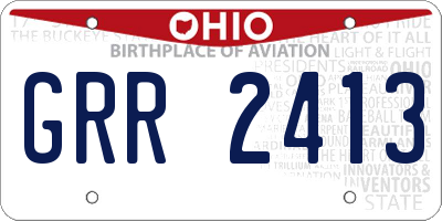 OH license plate GRR2413