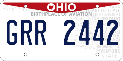 OH license plate GRR2442