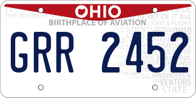OH license plate GRR2452