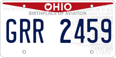 OH license plate GRR2459