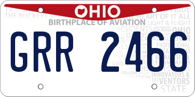 OH license plate GRR2466
