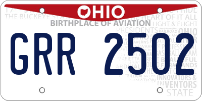 OH license plate GRR2502