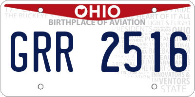 OH license plate GRR2516