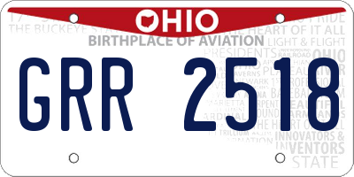 OH license plate GRR2518