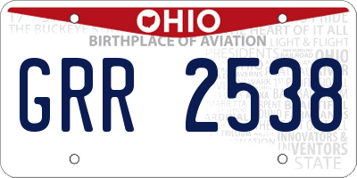 OH license plate GRR2538