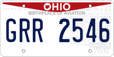 OH license plate GRR2546