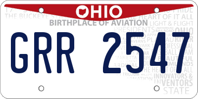 OH license plate GRR2547