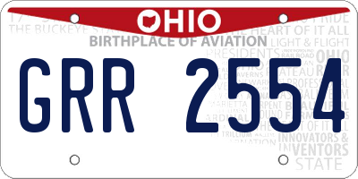 OH license plate GRR2554