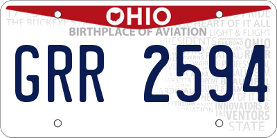 OH license plate GRR2594