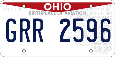 OH license plate GRR2596