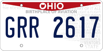 OH license plate GRR2617