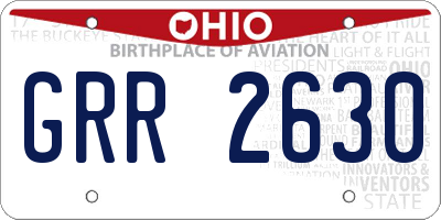 OH license plate GRR2630