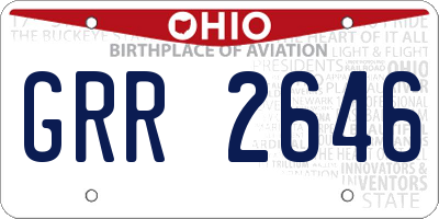 OH license plate GRR2646