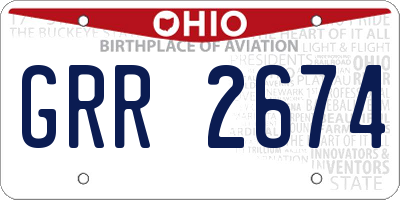 OH license plate GRR2674